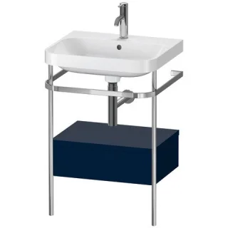 Duravit Happy D.2 Plus c-shaped Set mit Metallkonsole und Schubkasten Nachtblau Seidenmatt 575x490x8 HP4840O9898