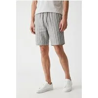 Jack & Jones Bermudas JPSTJAIDEN SUMMER LINEN BLEND STRIPE REG mit elastischem Bund