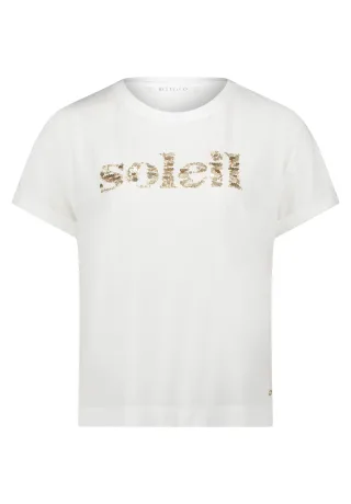 Betty & Co - Rundhals-Shirt Patch White/Beige - Gr. - S