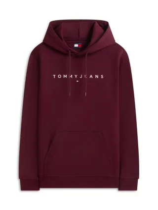 Tommy Jeans - Fleece-Hoodie mit aufgesticktem Linear-Logo violet - Gr. - L