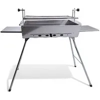 Olymp Handels GmbH Holzkohlegrill Mangal Ideal Edelstahl 2 mm rostfrei Schaschlik Grill Rost verstellbar
