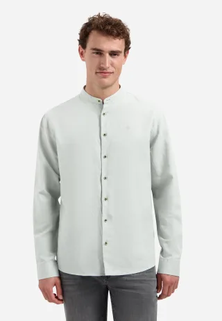 No Excess - Shirt With Linen Granddad dusty green - Gr. - XL