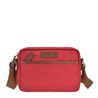 Schultertasche mit verstellbarem Gurt aus Nylon in rot Crossover Handtasche | Greenburry. Praktische Damentasche für Ausflüge und Reiseutensilien.