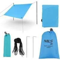 NILS CAMP Sonnensegel Campingsegel Sonnenschutz Tarp 230x140cm Blau