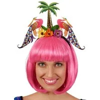 Metamorph Kostüm Tropical Hawaii Haarreif - Fasching Karneval Motto, Lustiger Kopfschmuck im Südssee-Look