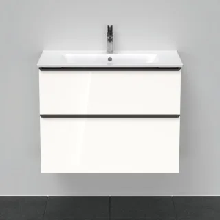 Duravit ME by Starck Waschtisch weiss mit D-Neo Waschtischunterschrank 80cm weiss hochglanz