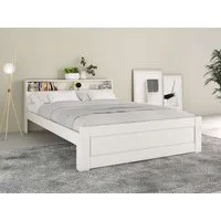 OTTO home Massivholzbett FLAVION, Jugendbett, Stauraum, FSC® zertifizierte Kiefer (Breite: 90, 140, 180), Qualitätsprodukt, Regal, Kassettenoptik, Schublade optional