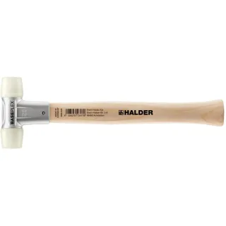 HALDER BASEPLEX - Schonhammer mit Zinkdruckguss - Gehäuse und Holzstiel, Nylon - 3908.025