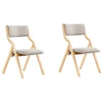 SoBuy Klappstuhl FST40, Küchenstuhl, Esszimmerstuhl, Holzstuhl, Faltbar, Küche, Büro, Küchenstuhl mit gepolsterter Sitzfläche und Lehne