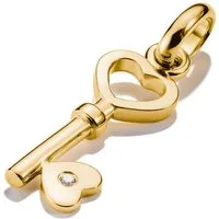 THOMAS SABO Charm Schlüssel Charm Liebesschlüssel vergoldet - Connect, mit Zirkonia (synth)