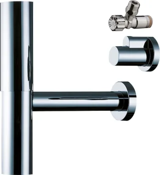 Hansgrohe Siphon Flowstar komplett chrom mit zwei Eckventilen und Schubern, 52120000 52120000