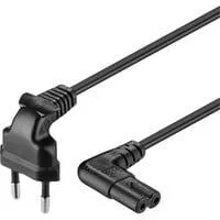 Netzkabel Eurostecker 90° schwarz, 2 Meter