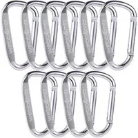 WEBBOMB Karabiner 10 x Bunte Karabinerhaken 6,7/ 8cm Schlüsselanhänger für Camping Sport