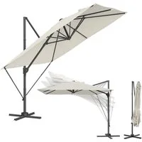 SONGMICS Sonnenschirm, LxB: 270,00x270,00 cm, Ampelschirm, UPF 50+, um 360° drehbar, mit Kurbel, Kreuzfuß