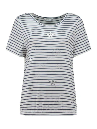 Zabaione - Shirt En44ola indigo stripe - Gr. - XL