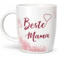 HI Tasse Becher Tasse Teetassse Kaffeetasse 400ml Geschenk HI Beste Mama 13121, Material: Porzellan