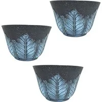 HTI-Living Blumentopf Blumentopf Nessa Feder Blau 3er-Set (Set, 3 St., 3 Übertöpfe), Übertopf Kunststoff