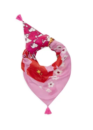 Peanuts Dreieckstuch aus reiner Baumwolle mit Peanuts-Motiven pink - Gr. - ONE SIZE