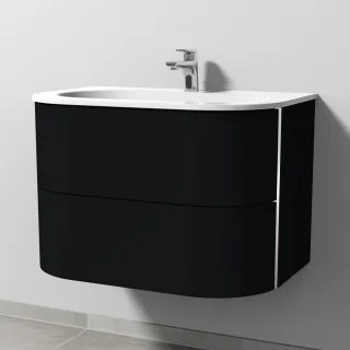 Sanipa 4balance Keramik-Set mit 2 Auszügen, Schwarz-Matt, DL40208 DL40208