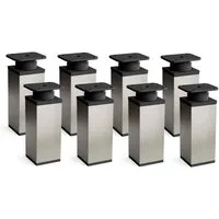 sossai® Möbelfuß Design-Möbelfüße, 4er & 8er Set, höhenverstellbar MFV1, Farbe: Inox, (8-St), Farbe: Inox