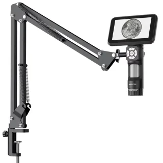 Andonstar AD115-ARM Digital Microscope 5 Inch IPS Screen 60X USB Output 8 Adjustable LED Lights Flexible Arm Soldering M