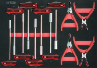 KS Tools Sicherungszangen und T-Griff-Satz, 12-tlg, 1-1 Systemeinlage - 711.0012