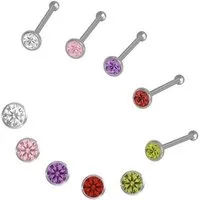 Firetti Nasenpiercing-Set Multipack Schmuck Geschenk Silber 925 Piercing Nasenstecker (Set, 5-tlg), mit Zirkonia (synth)