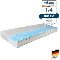 Gelschaummatratze GUMO, 7 Zonen Matratze 90x200,140x200 und mehr, weiche & feste Seite, Beco, 20 cm hoch, druckentlastende Gelschaumauflage,atmungsaktiv, Partner-/Wendematratze