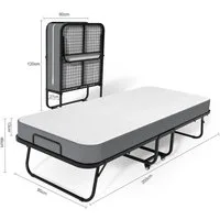 Gunuss Klappbett Erwachsene Gästebett Klappbar mit13 cm Dicke Matratze 200x90x46cm Reisebett Metallbett einer Tragfähigkeit von 250 kg inkl. Schutzhülle