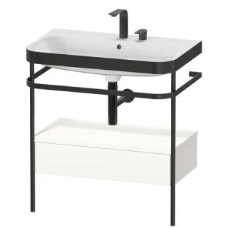 Duravit Happy D.2 Plus c-bonded Set mit Metallkonsole und Schubkasten Weiß Supermatt 775x490x850 mm  HP4742E8484