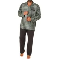 Normann Pyjama Herren Pyjama zum durchknöpfen in Karo Optik - auch in Übergrößen