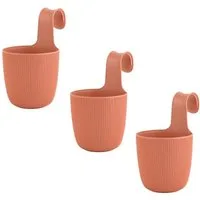 Engelland Blumentopf Blumentopf zum Hängen (Vorteils-Set, 3 St., Fassungsvermögen 2,3 Liter), UV-Beständig, Frostbeständig, Drainagesystem, ideal für Geländer/Zäune