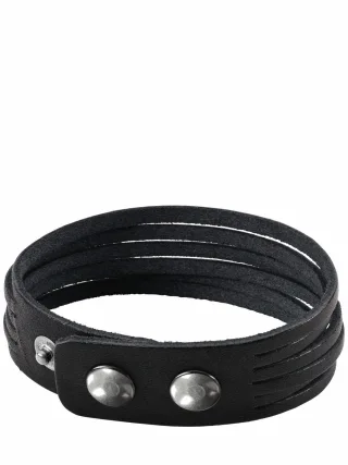 Mey & Edlich Herren Keine-Manschetten-Armband Schwarz Umfang: M (20 cm), L (22 cm)