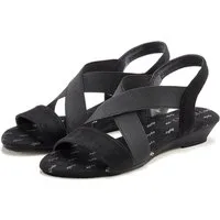 Vivance Sommerschuh, offener Schuh, Sandale, Sandalette mit elastischen Riemchen und Keilabsatz VEGAN