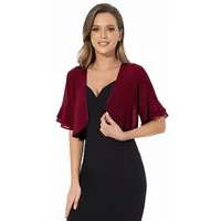 Zaewry Bolero Damen-Chiffon-Schal,Leicht Luftig, transparente Stola Halbarm Chiffon Coverup,für Abendkleider, Hochzeiten & festliche Anlässe