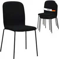 Albatros International Esszimmerstuhl Esszimmer Stühle 4 er Set ENNA, Stuhl Stühle Esszimmerstühle, Küche (4er Set, Schwarz, Stoff Bezug), Küchenstuhl Küchenstühle Essstühle für den Esstisch Ess Stühle