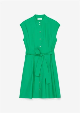 Marc OPolo Casual - Ärmelloses Hemdblusenkleid grün - Gr. - 40