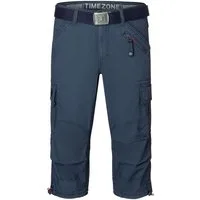 TIMEZONE Cargoshorts Cargo mit Gürtel und Design Taschen für Herren Baumwolle Regular Fit unifarben wärmend Reißverschluss