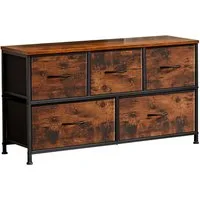 SURFOU Schubkastenkommode Kommode mit 5 Schubladen Sideboard Mehrzweckschrank Schubladenschrank, für Schlafzimmer, Wohnzimmer, Kinderzimmer, Flur, Aufbewahrungsschrank
