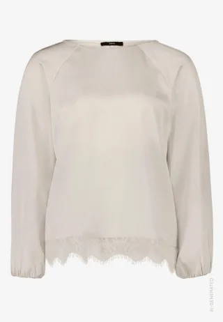 zero - Damen Satin-Bluse mit Spitze - Gr. - 36