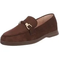 Ital-Design Elegante Loafers für Damen mit Komfort und stilvollem Design Slipper (91117124) Blockabsatz Mokassins in Braun