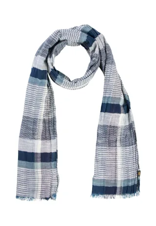 camel active - Multicolour Webschal aus Baumwoll-Twill dark navy - Gr. - OS