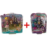 Enchantimals Spielfigur 2er-Set Enchantimals GJX43 City Tails Glee Meerschweinchen-Mädchen + H
