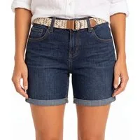 SUBLEVEL Bermudas (1-tlg) SUBLEVEL Damen Jeans Bermuda – Blau Jeans-Shorts mit Gürte