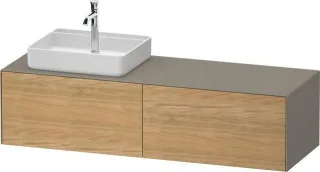 Duravit White Tulip Konsolenwaschtischunterbau wandhängend Natur Eiche & Stein Grau Matt & Seidenmat WT4864LH5920010