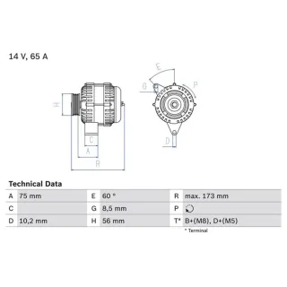 Bosch Lichtmaschine Citroen Peugeot 0986042111