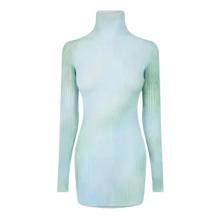 Off White - Minikleid für Damen, Bodycon, Langärmlig (Hellblau)