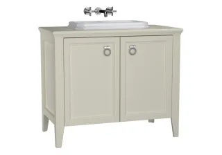 VitrA Valarte Set 98 cm Einbauwaschtisch + Waschtischunterschrank 2 Türen Elfenbein Matt,62173 62173