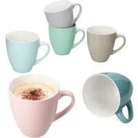 MamboCat Becher MamboCat MAI 6x Jumbobecher Set Keramik Pastellfarben Tee Kakao Kaffee, Keramik