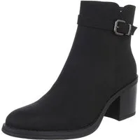 Ital-Design Eleganter Ankle Boot mit Schnalle für Alltag und Freizeit Stiefelette (90482800) Blockabsatz Stiefeletten in Schwarz